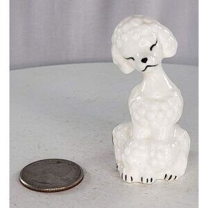 Bone China Japan White Poodle Shaker Salt Pepper Single